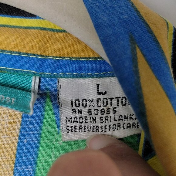 VTG Western Signatures by Eds West Mens Colorful Aztec Long Sleeve Shirt Large - Picture 10 of 10